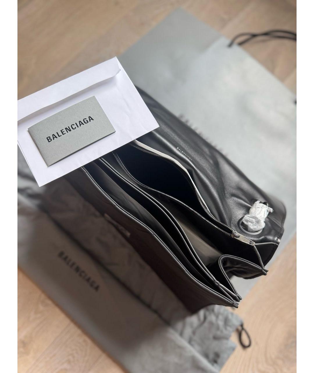 BALENCIAGA Черная кожаная сумка через плечо, фото 8