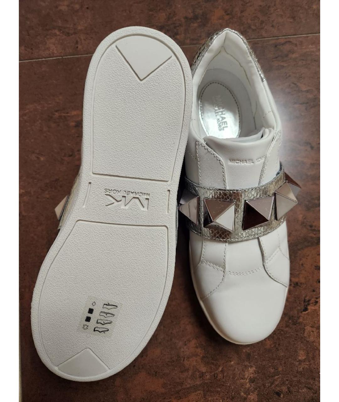 MICHAEL KORS Белые кожаные кроссовки, фото 5
