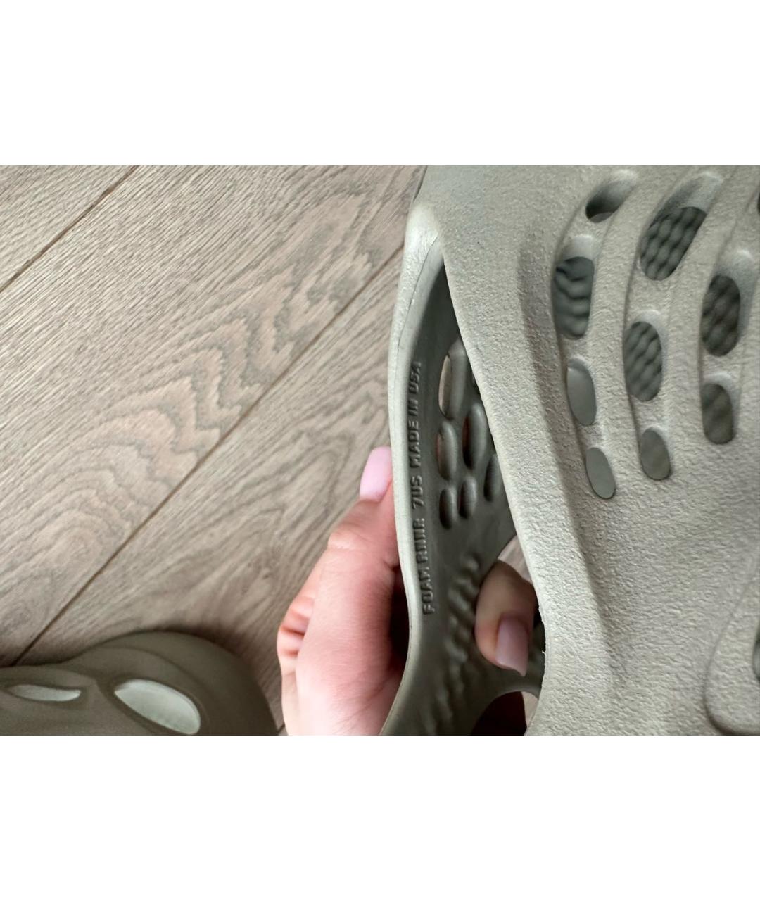ADIDAS YEEZY Бежевые резиновые кроссовки, фото 6