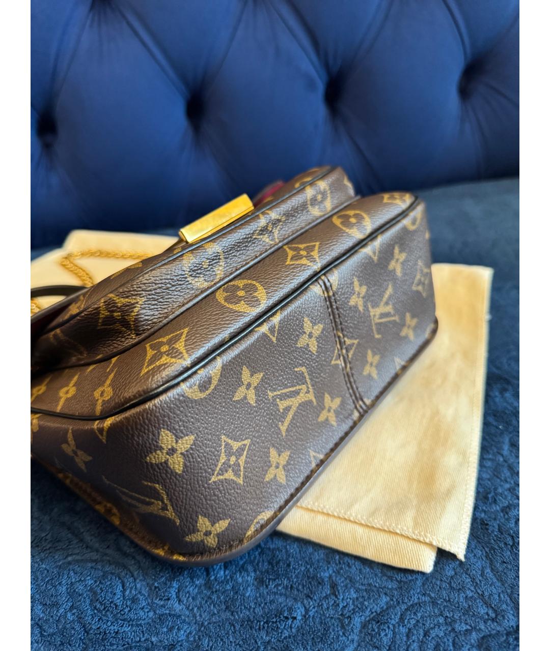 LOUIS VUITTON Коричневая кожаная сумка через плечо, фото 6