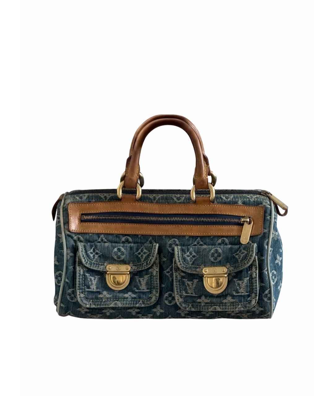 LOUIS VUITTON Синяя деним сумка с короткими ручками, фото 1