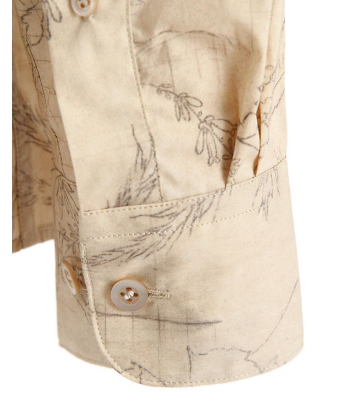 DRIES VAN NOTEN Бежевая хлопковая рубашка, фото 3