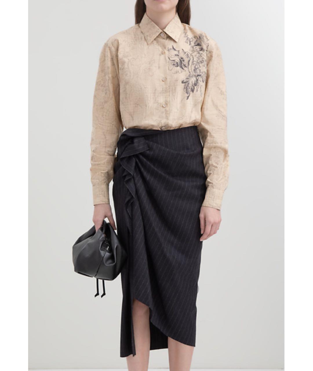 DRIES VAN NOTEN Бежевая хлопковая рубашка, фото 4