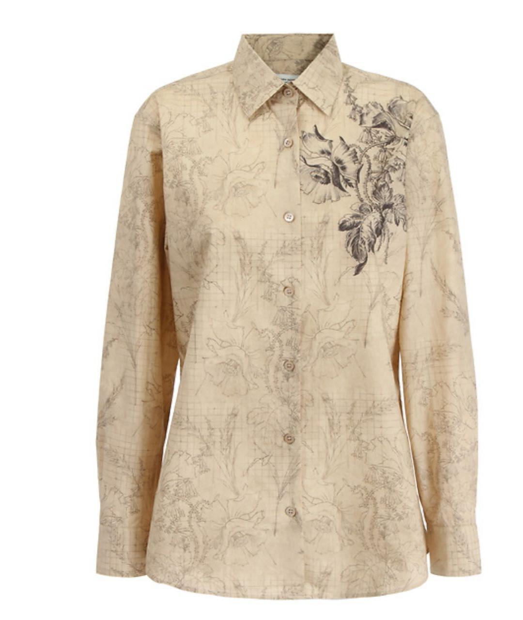 DRIES VAN NOTEN Бежевая хлопковая рубашка, фото 7