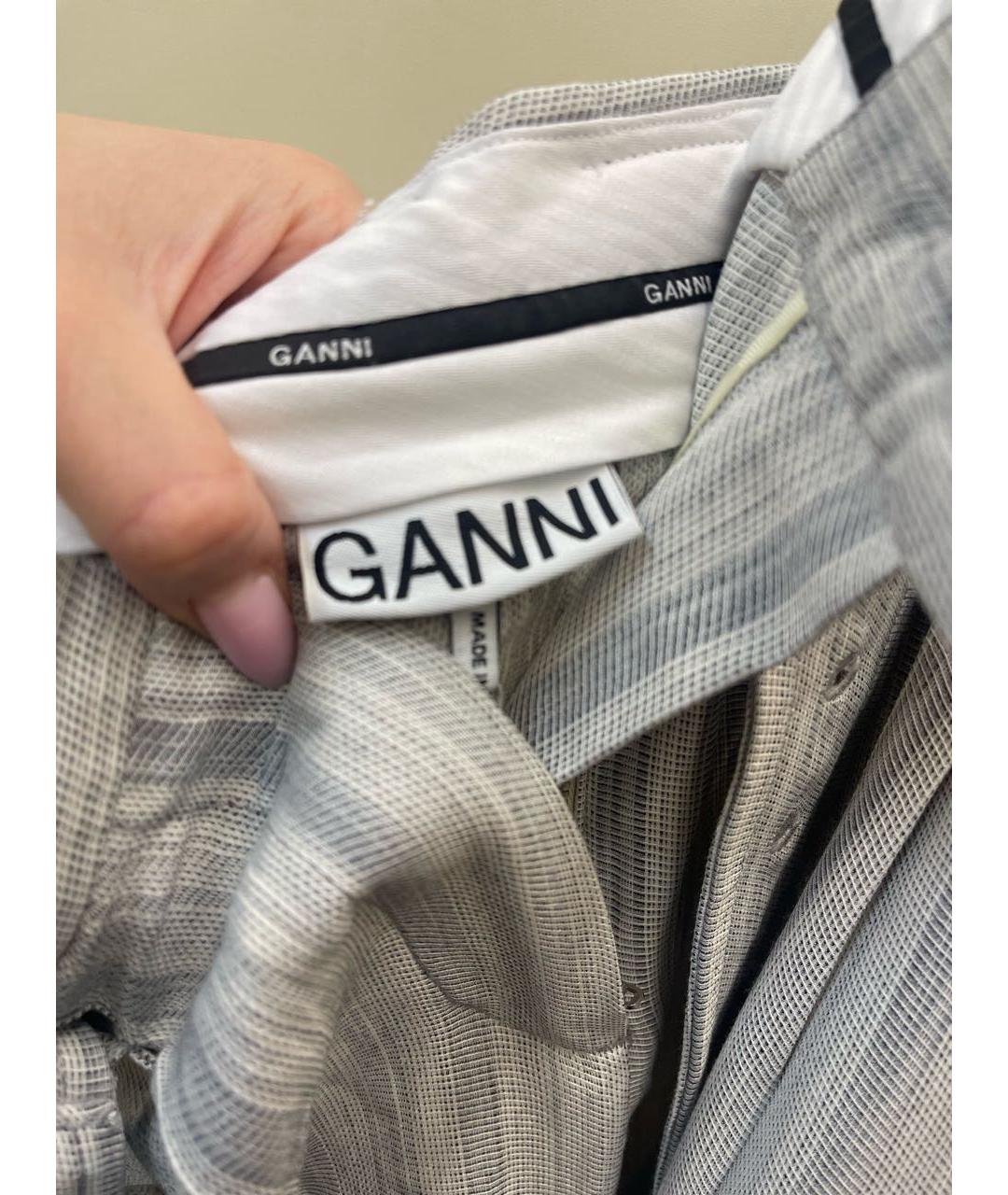 GANNI Серые вискозные шорты, фото 3