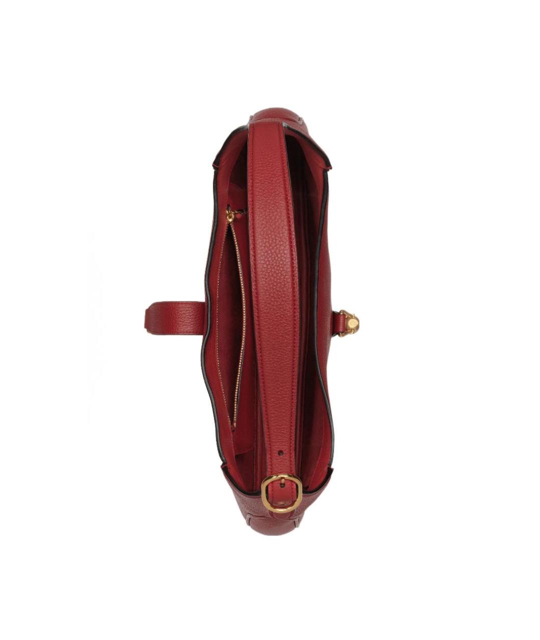 GUCCI Бордовая кожаная сумка с короткими ручками, фото 4