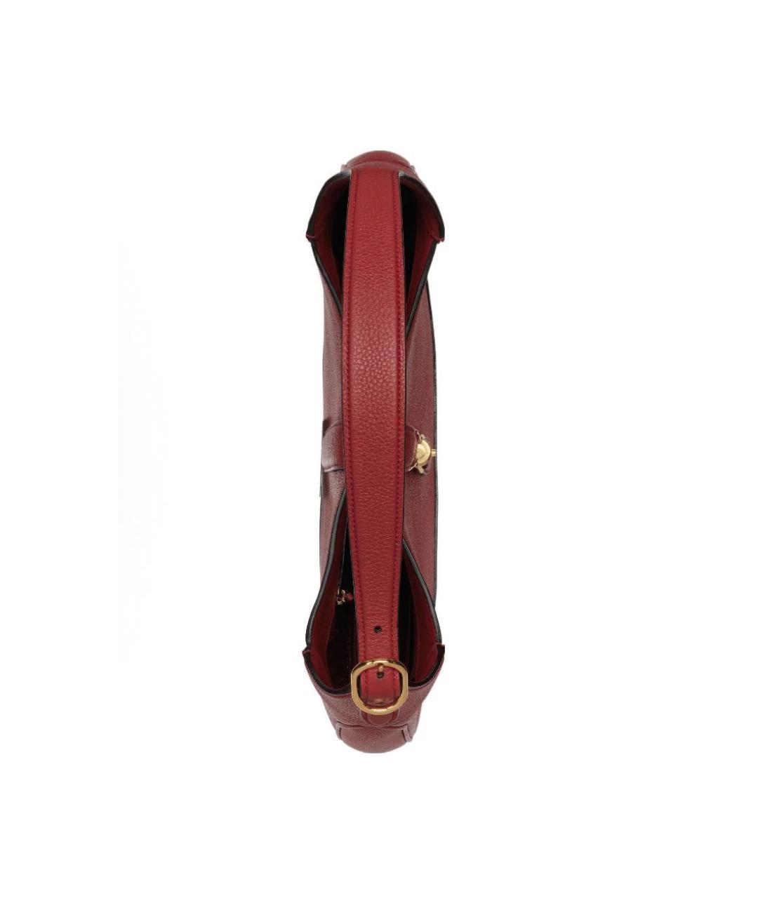 GUCCI Бордовая кожаная сумка с короткими ручками, фото 3