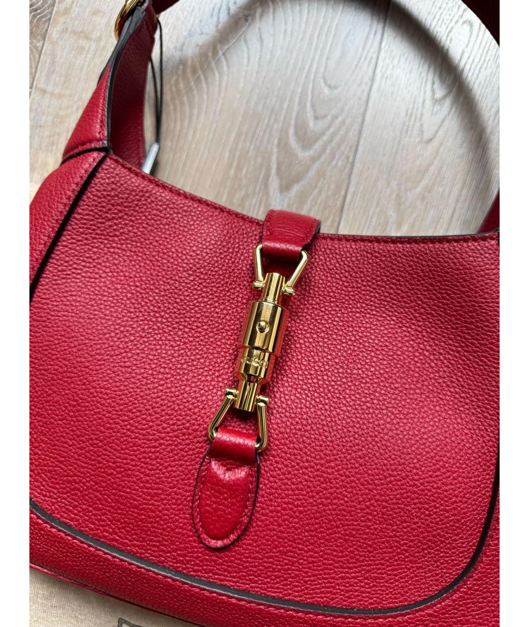 GUCCI Бордовая кожаная сумка с короткими ручками, фото 7