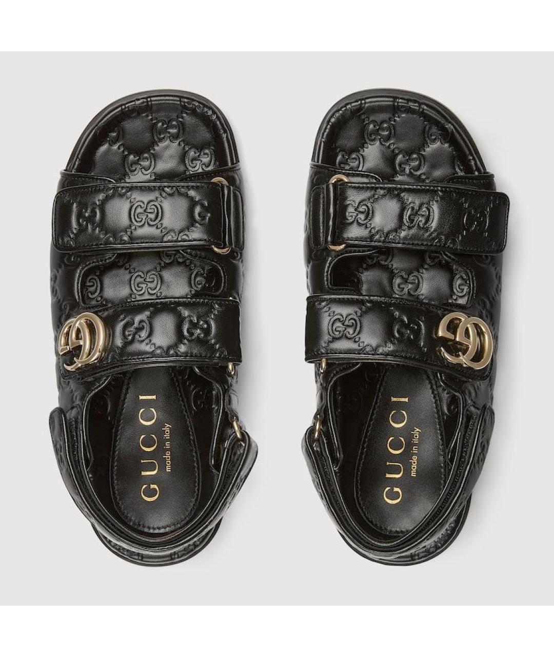 GUCCI Черные кожаные сандалии, фото 7
