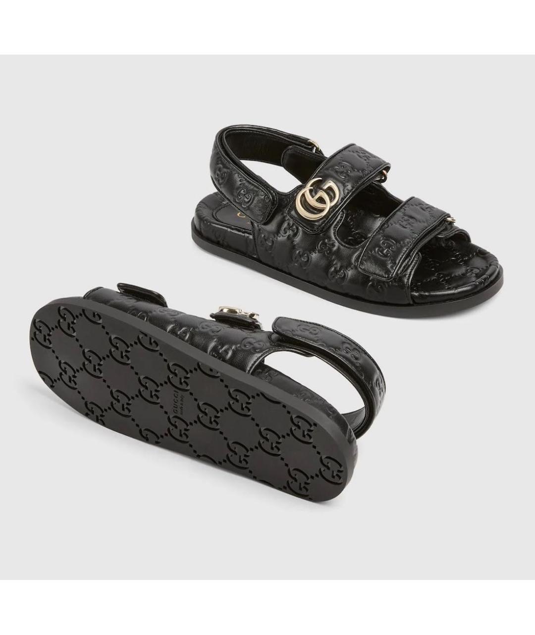 GUCCI Черные кожаные сандалии, фото 5