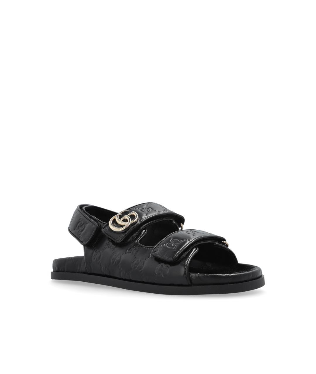 GUCCI Черные кожаные сандалии, фото 2