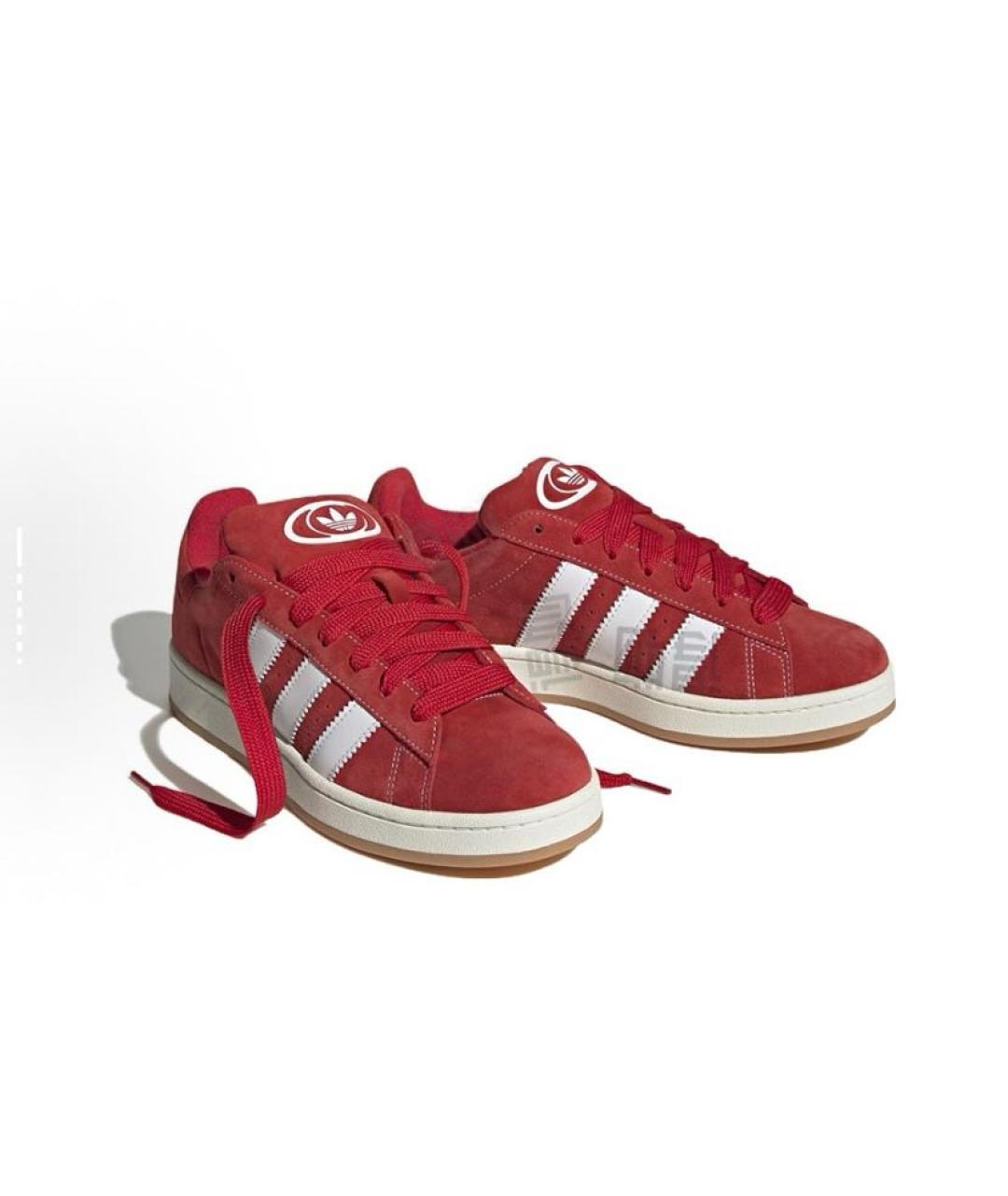 ADIDAS Красные замшевые кроссовки, фото 3