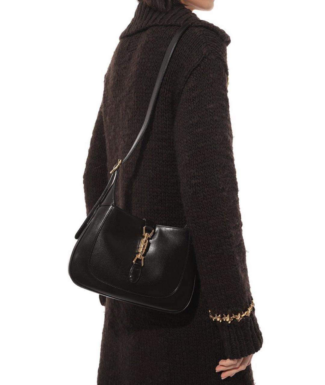 GUCCI Черная кожаная сумка с короткими ручками, фото 7