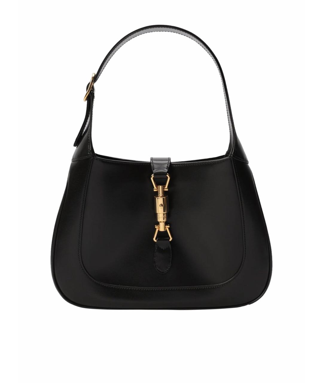 GUCCI Черная кожаная сумка с короткими ручками, фото 1