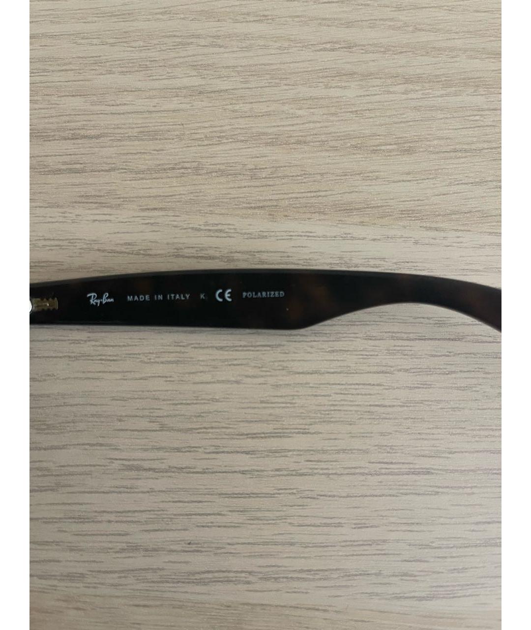 RAY BAN Коричневые пластиковые солнцезащитные очки, фото 5