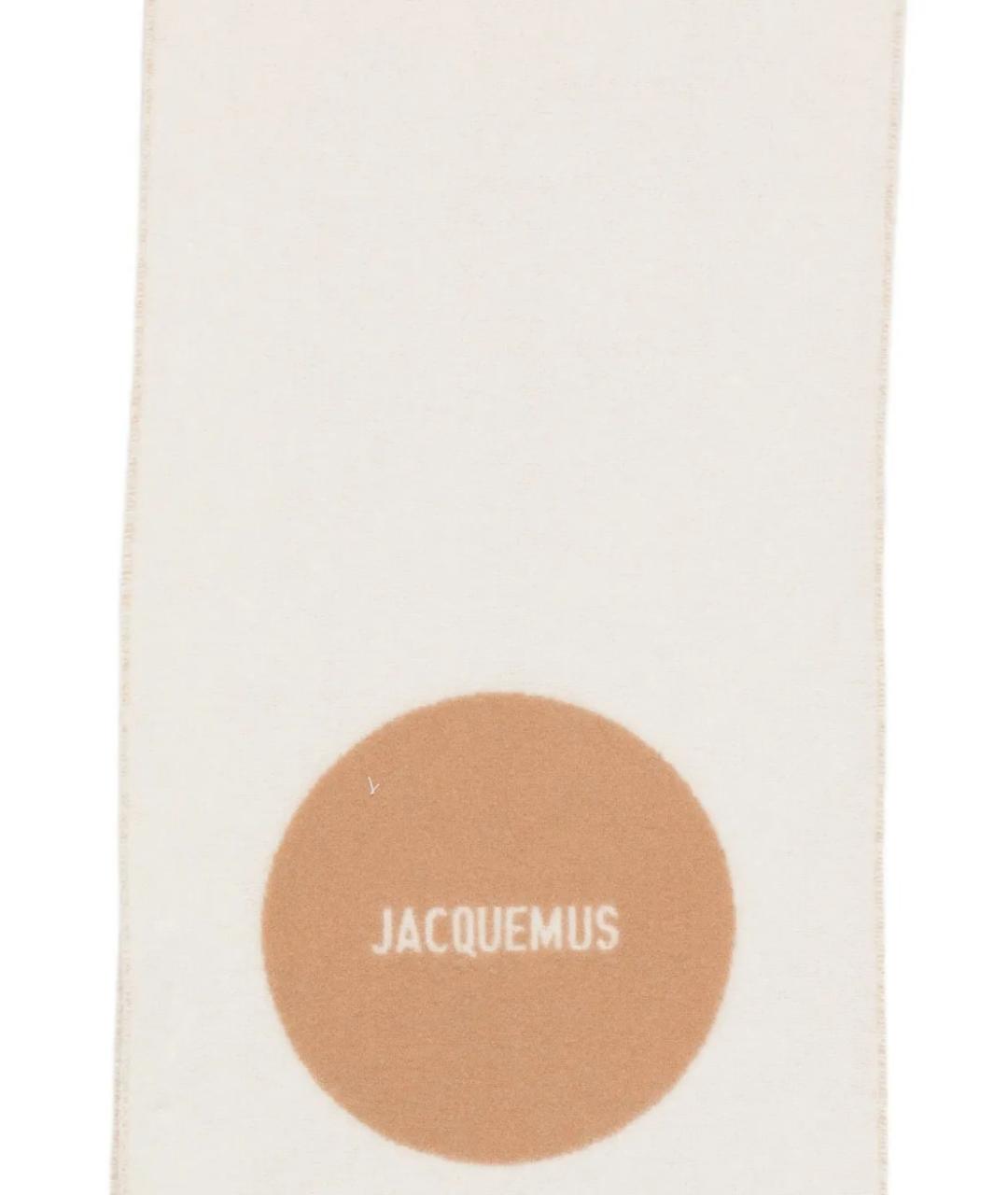 JACQUEMUS Бежевый шерстяной шарф, фото 2