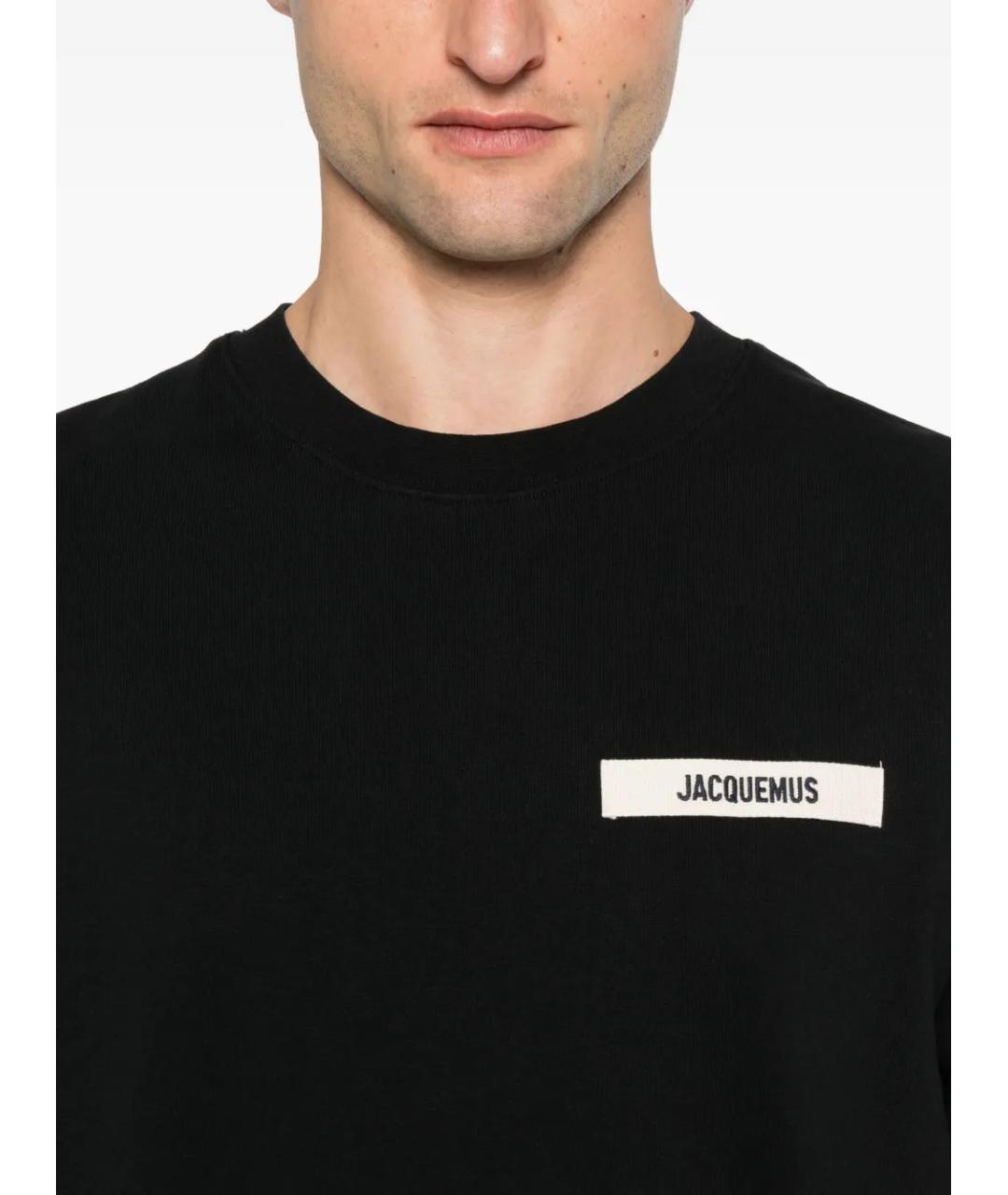 JACQUEMUS Черная хлопковая футболка, фото 4