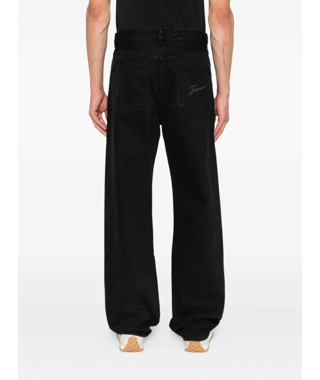 JACQUEMUS Черные хлопковые прямые джинсы, фото 4
