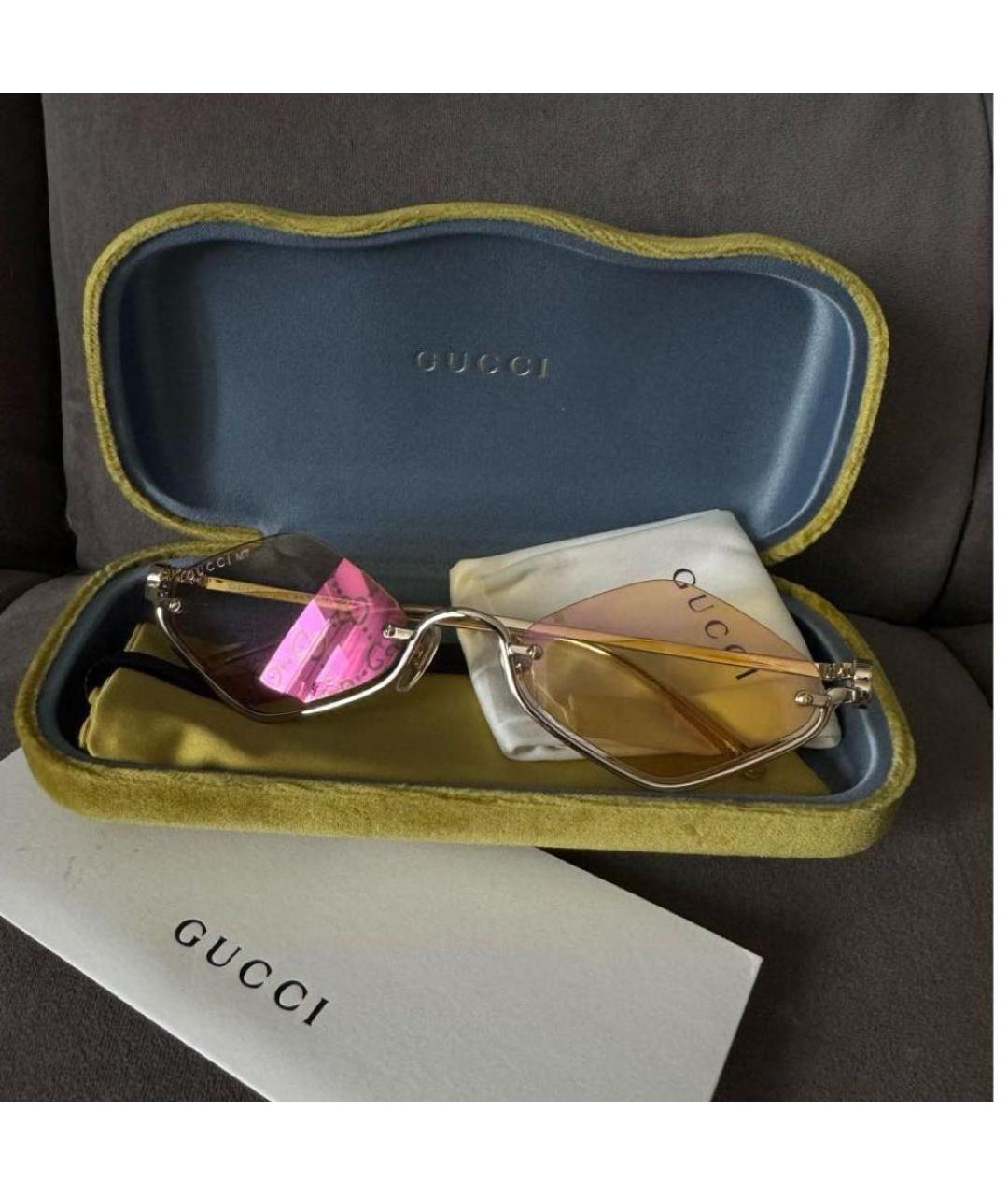 GUCCI Мульти металлические солнцезащитные очки, фото 4