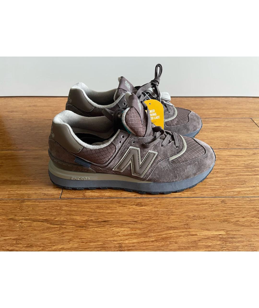 NEW BALANCE Коричневые замшевые низкие кроссовки / кеды, фото 9