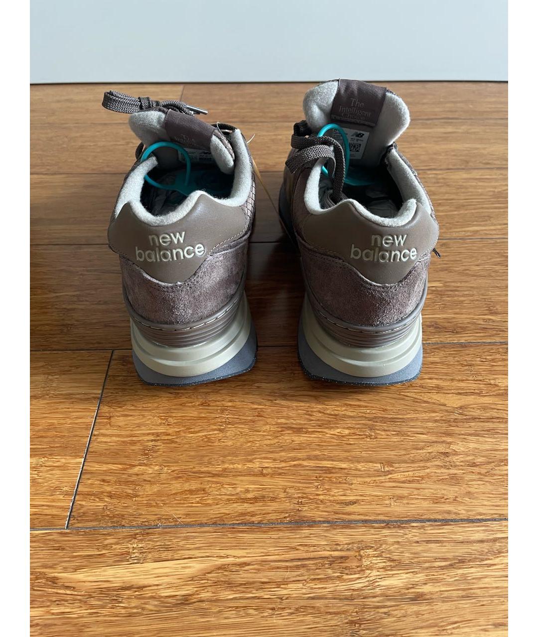 NEW BALANCE Коричневые замшевые низкие кроссовки / кеды, фото 4