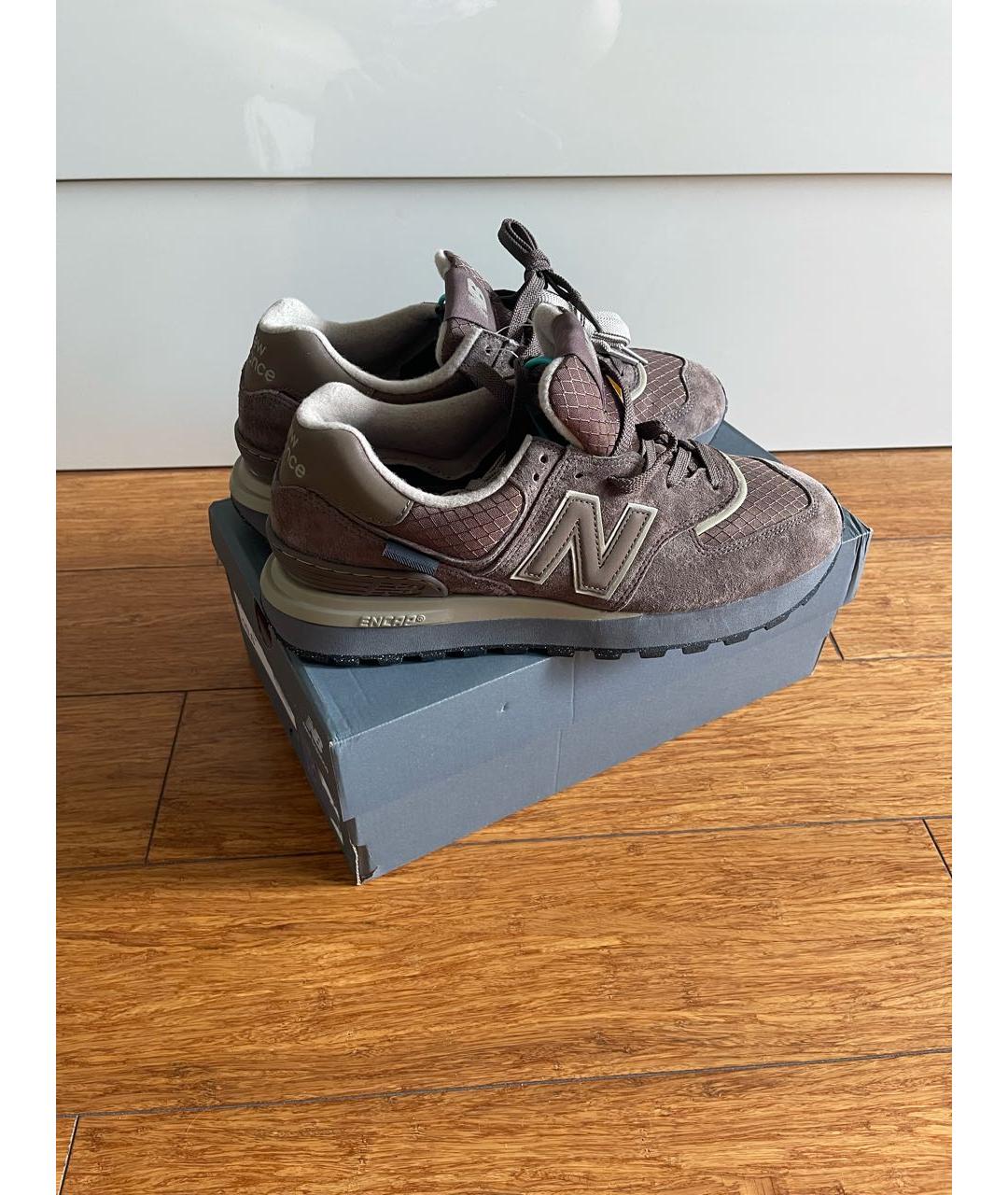 NEW BALANCE Коричневые замшевые низкие кроссовки / кеды, фото 5