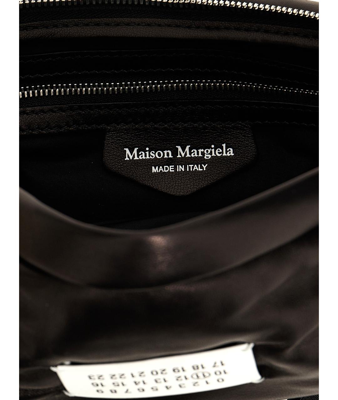 MAISON MARGIELA Черная кожаная сумка на плечо, фото 4