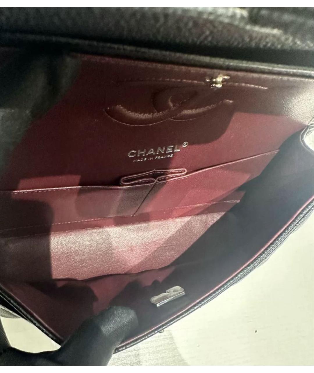 CHANEL Черная кожаная сумка с короткими ручками, фото 4