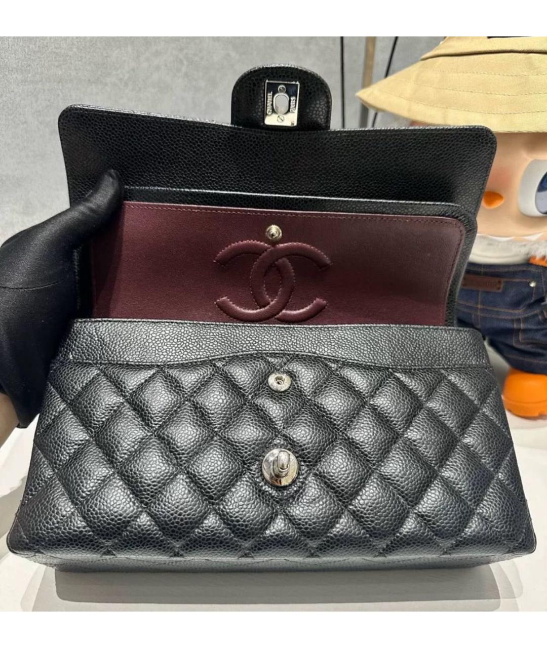 CHANEL Черная кожаная сумка с короткими ручками, фото 5