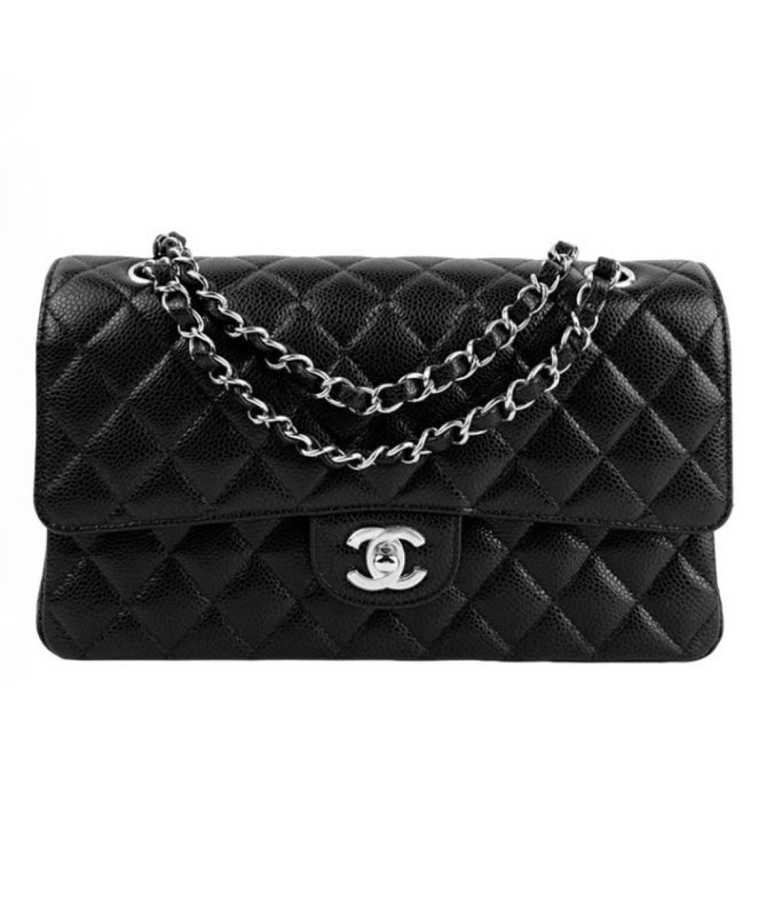 CHANEL Черная кожаная сумка с короткими ручками, фото 6