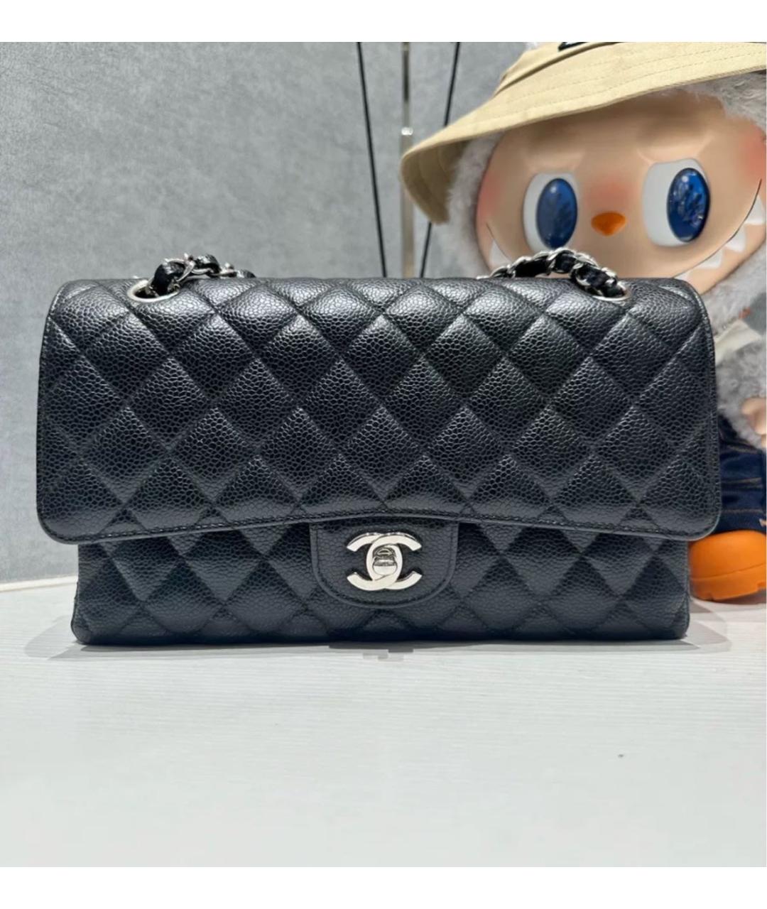 CHANEL Черная кожаная сумка с короткими ручками, фото 2