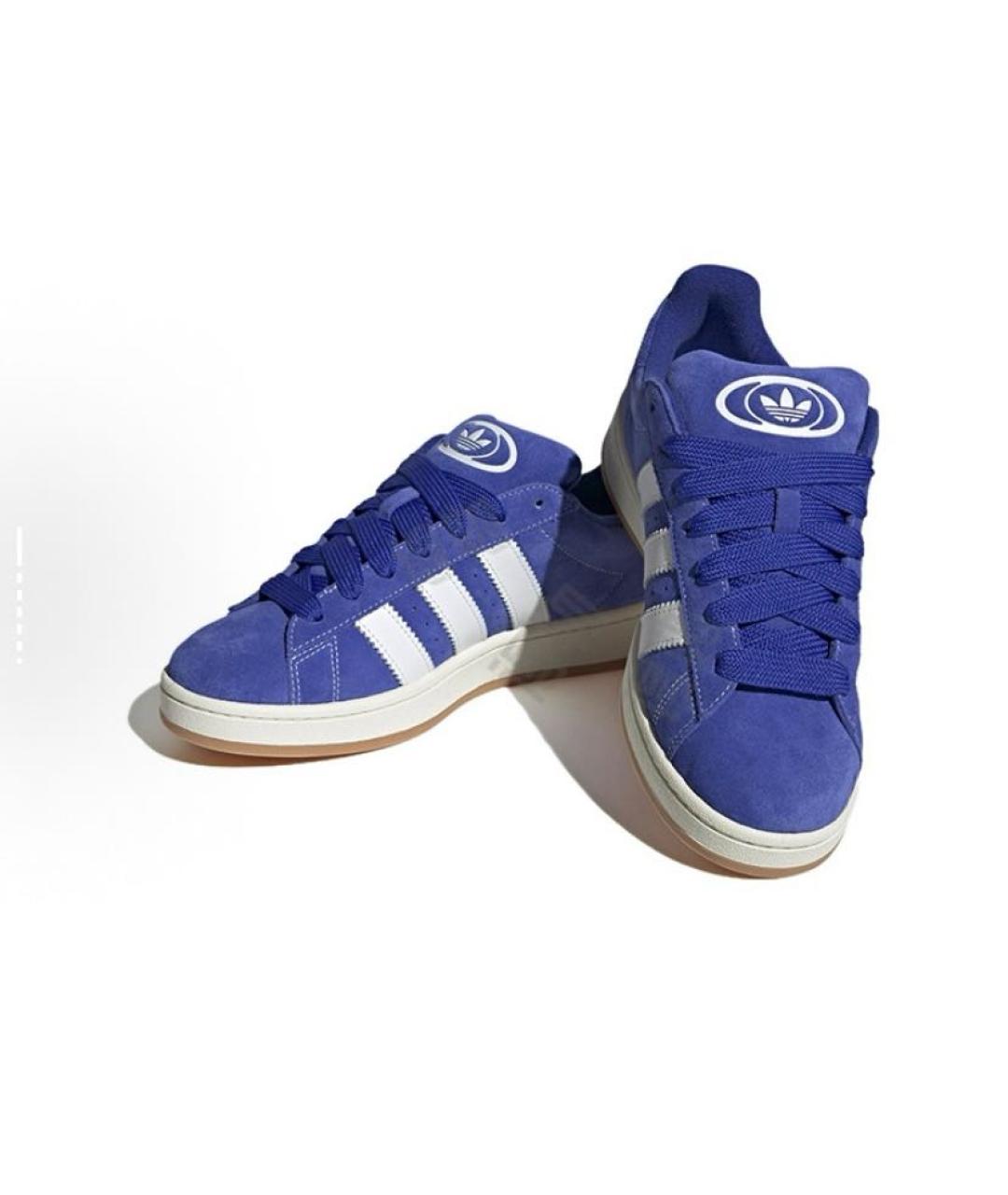 ADIDAS Синие замшевые кроссовки, фото 4