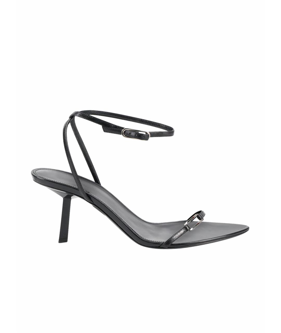 SAINT LAURENT Черные кожаные босоножки, фото 1