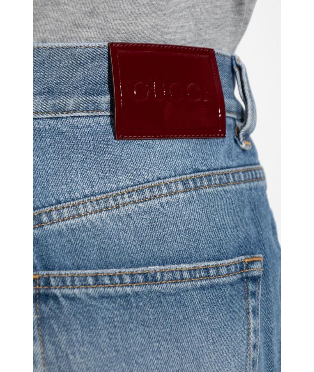 GUCCI Синие хлопковые джинсы клеш, фото 5