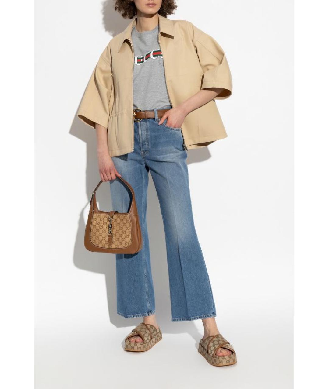 GUCCI Синие хлопковые джинсы клеш, фото 2