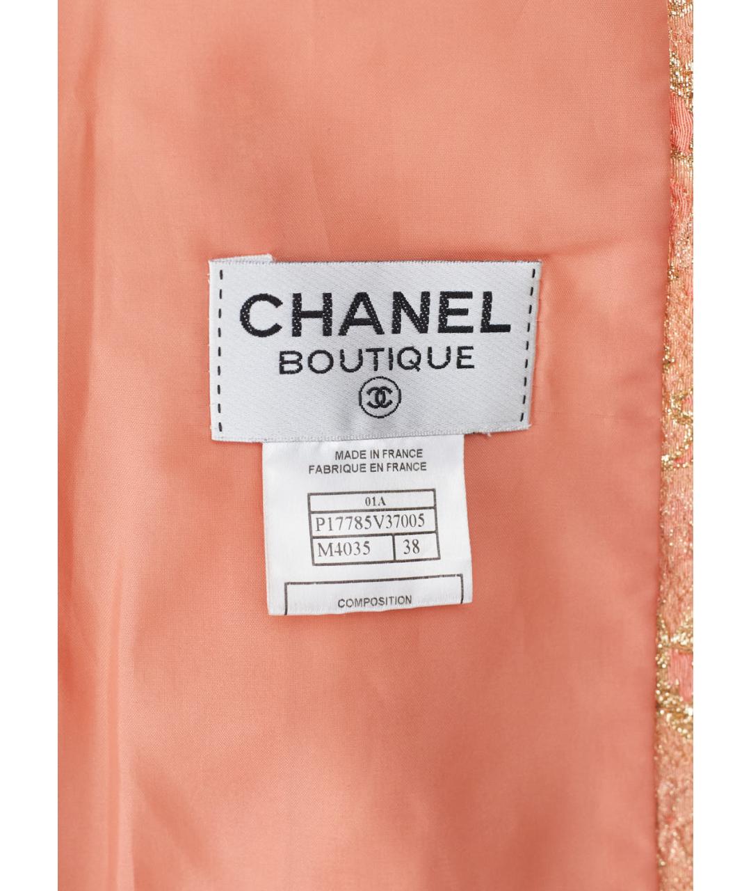 CHANEL Коралловый вискозный жакет/пиджак, фото 5