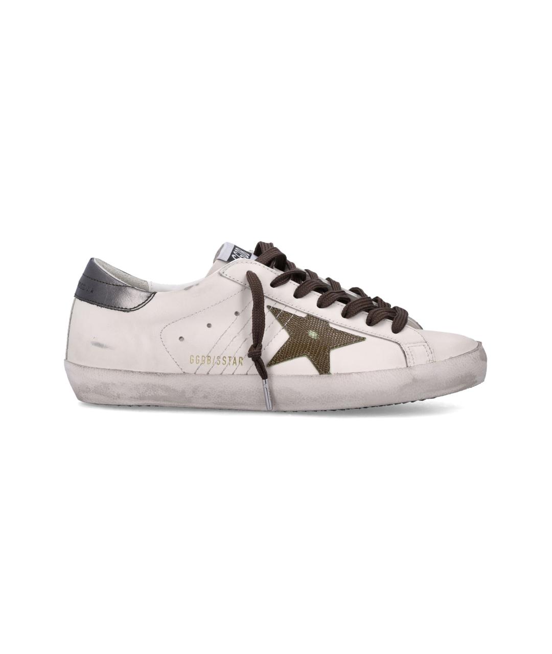 GOLDEN GOOSE DELUXE BRAND Белые кожаные низкие кроссовки / кеды, фото 1