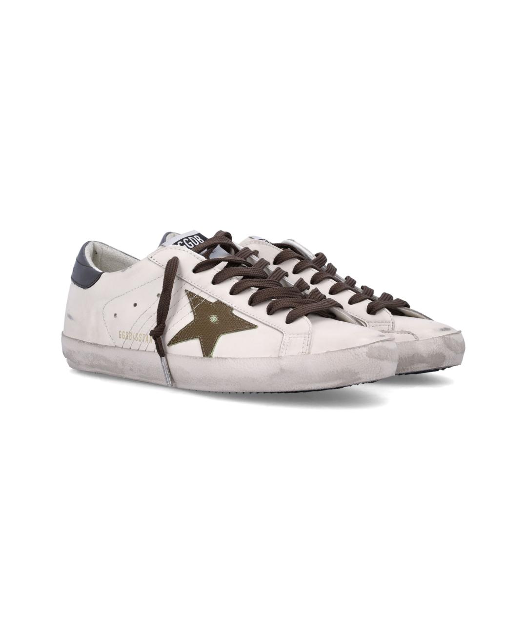 GOLDEN GOOSE DELUXE BRAND Белые кожаные низкие кроссовки / кеды, фото 2