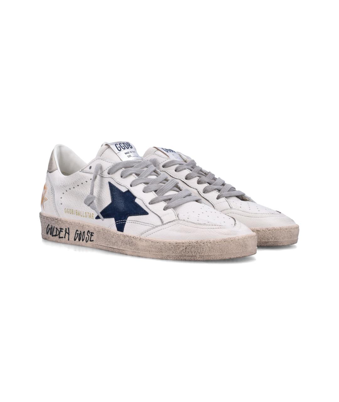 GOLDEN GOOSE DELUXE BRAND Белые кожаные низкие кроссовки / кеды, фото 2