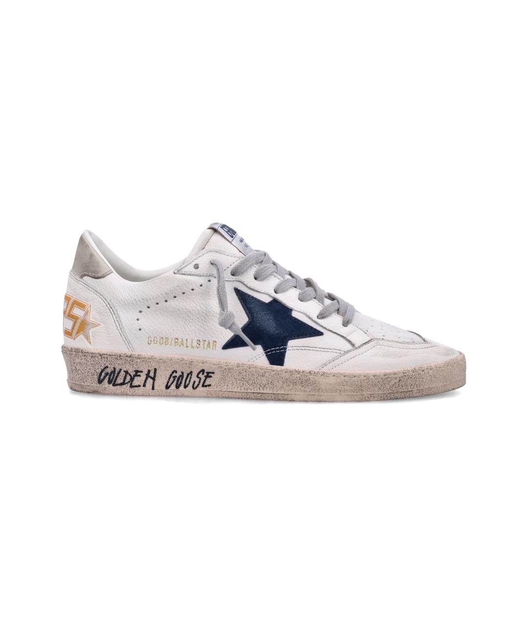 GOLDEN GOOSE DELUXE BRAND Белые кожаные низкие кроссовки / кеды, фото 1