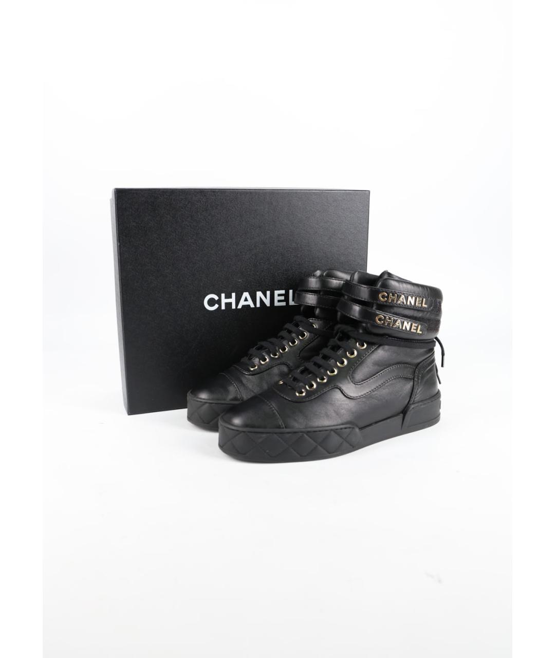 CHANEL Черные кожаные кеды, фото 6