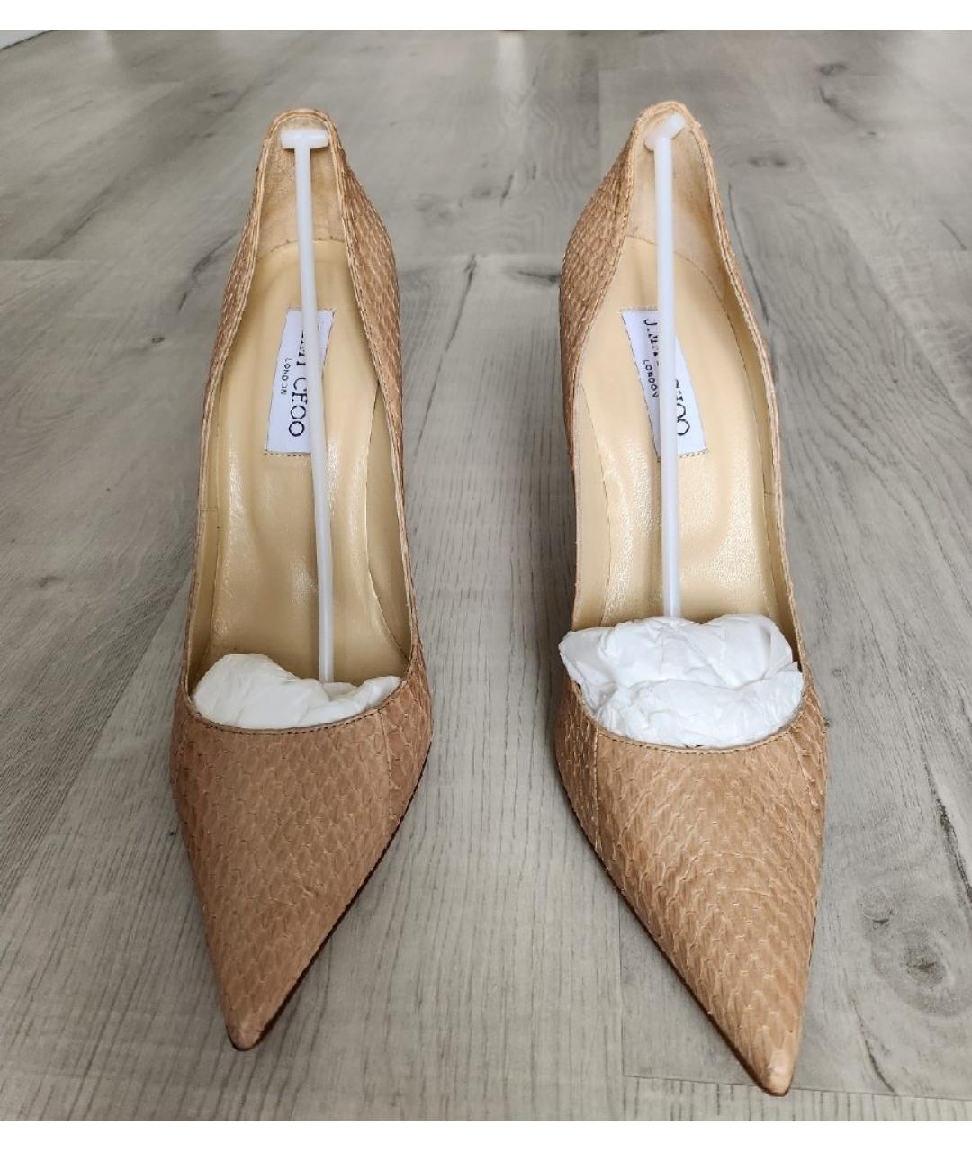 JIMMY CHOO Бежевые кожаные туфли, фото 2