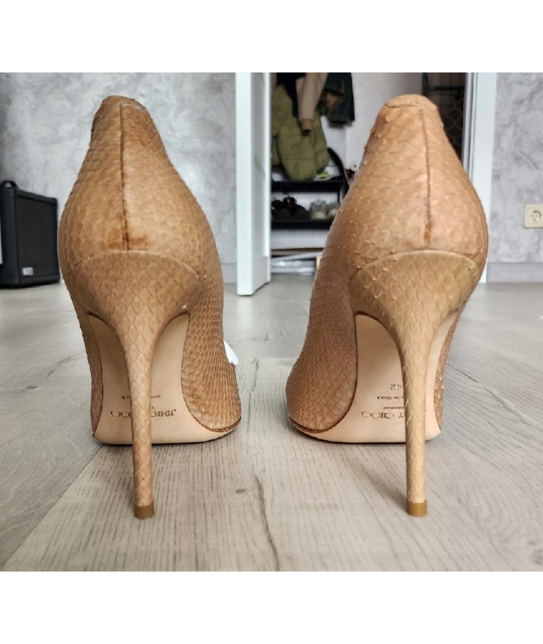 JIMMY CHOO Бежевые кожаные туфли, фото 4