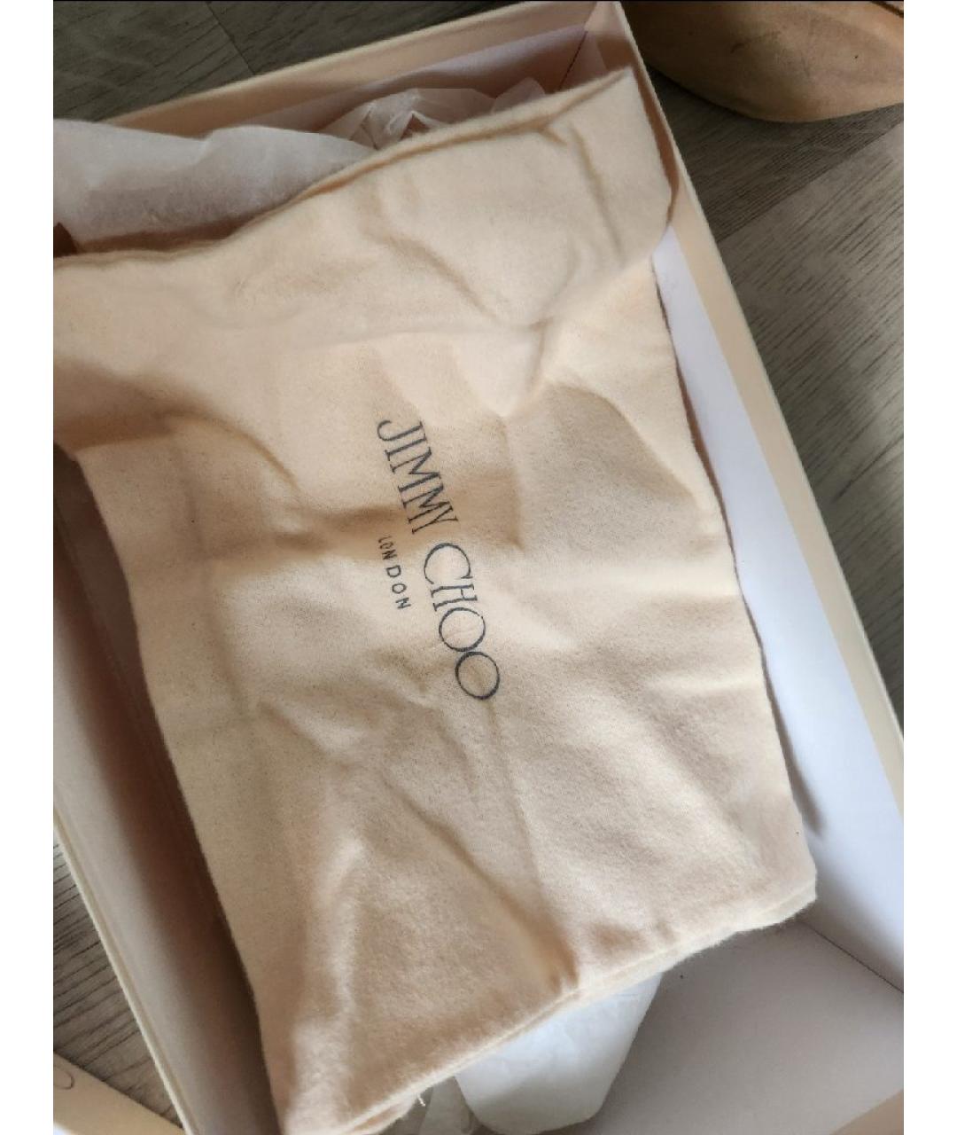 JIMMY CHOO Бежевые кожаные туфли, фото 5