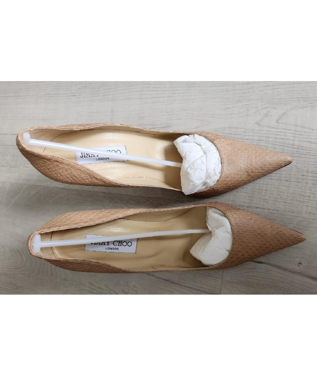 JIMMY CHOO Бежевые кожаные туфли, фото 3
