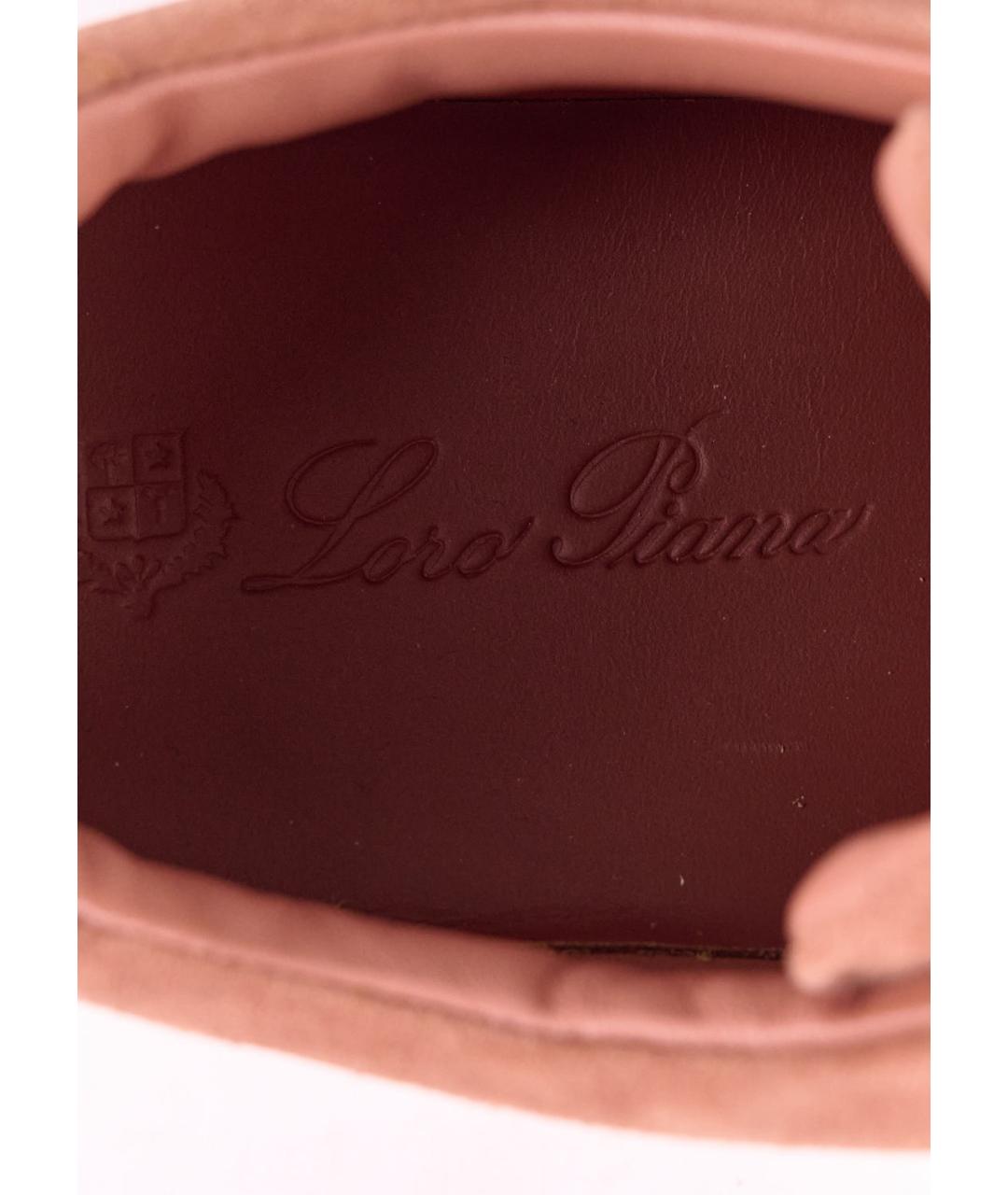 LORO PIANA Коричневые замшевые кеды, фото 4
