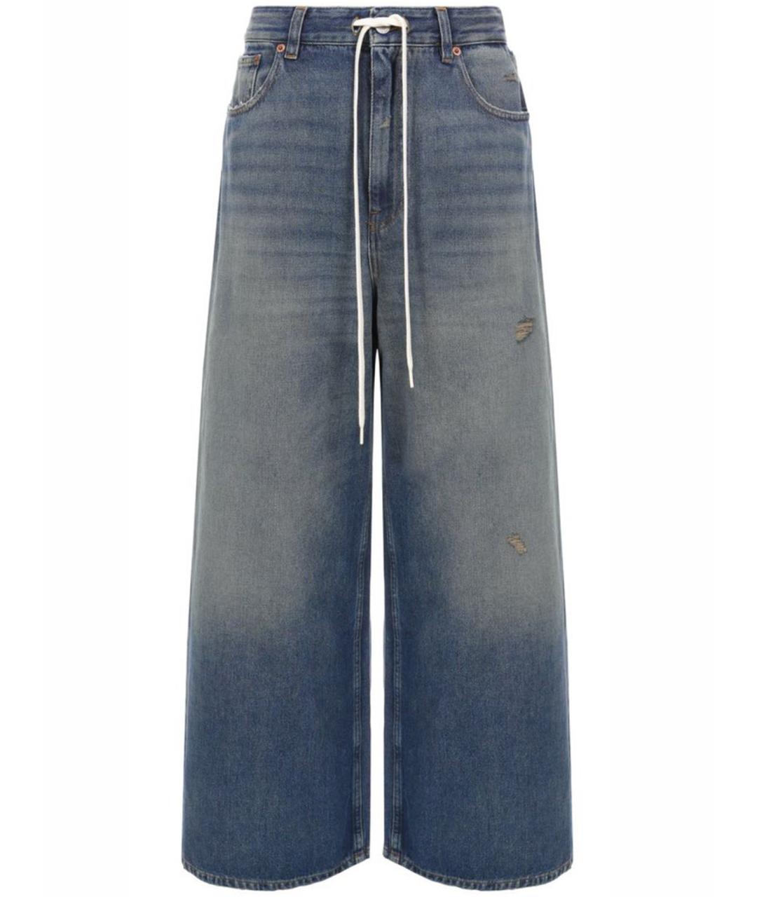 MM6 MAISON MARGIELA Синие хлопковые джинсы клеш, фото 1