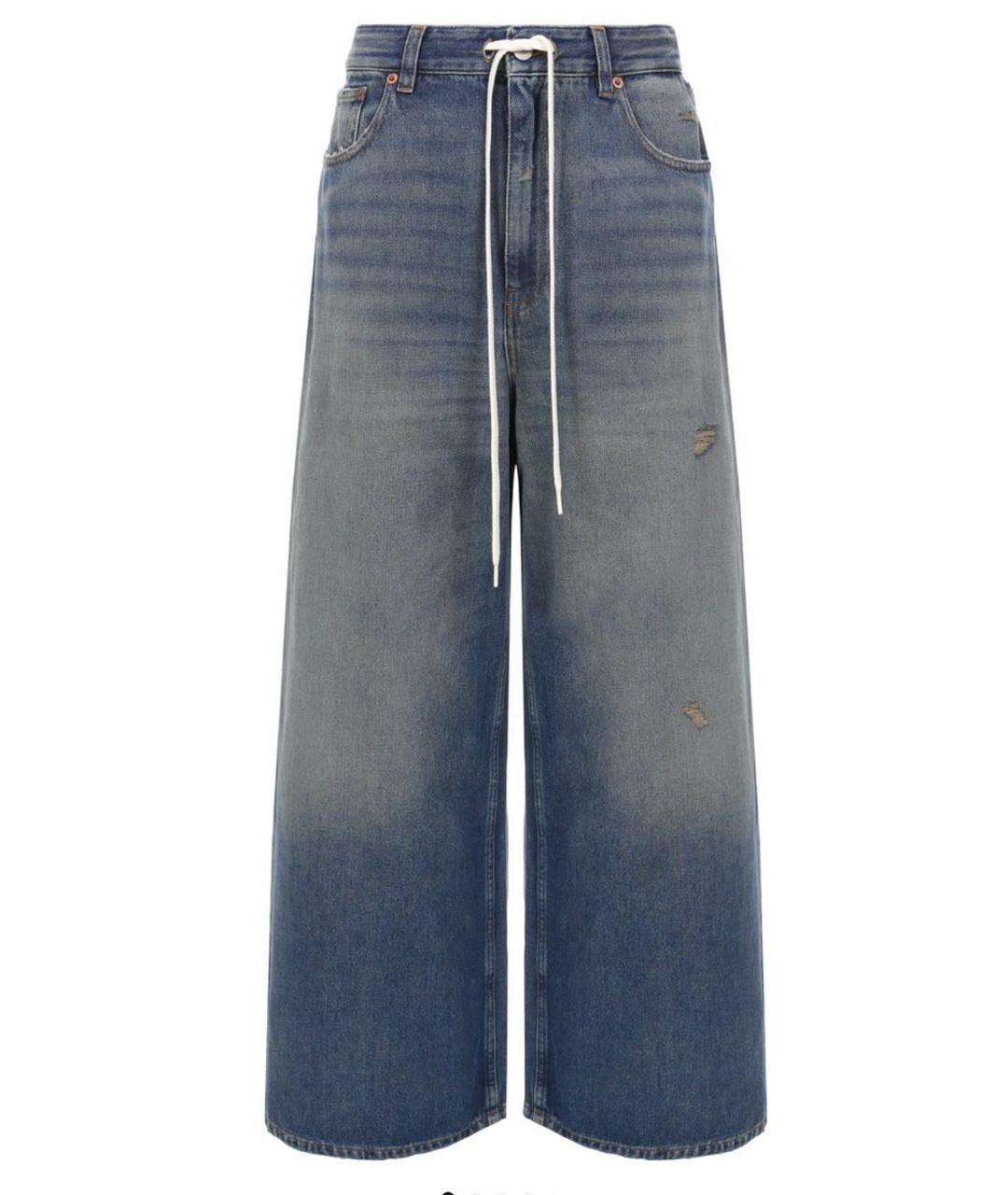 MM6 MAISON MARGIELA Синие хлопковые джинсы клеш, фото 6