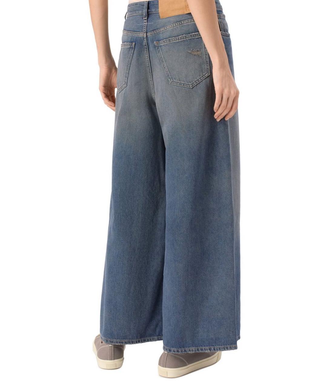 MM6 MAISON MARGIELA Синие хлопковые джинсы клеш, фото 4