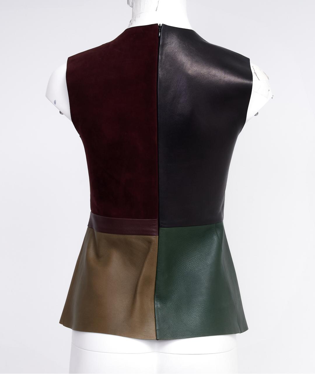 CELINE Черная кожаная майка, фото 8